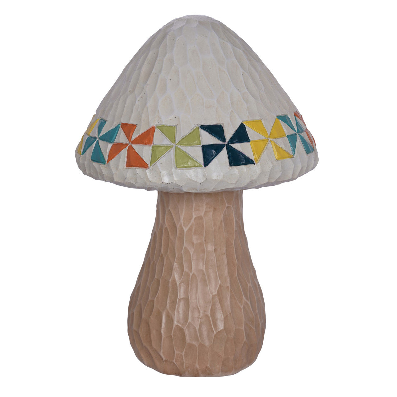 Resin Mushroom with Multi Coloured Pattern 27cm