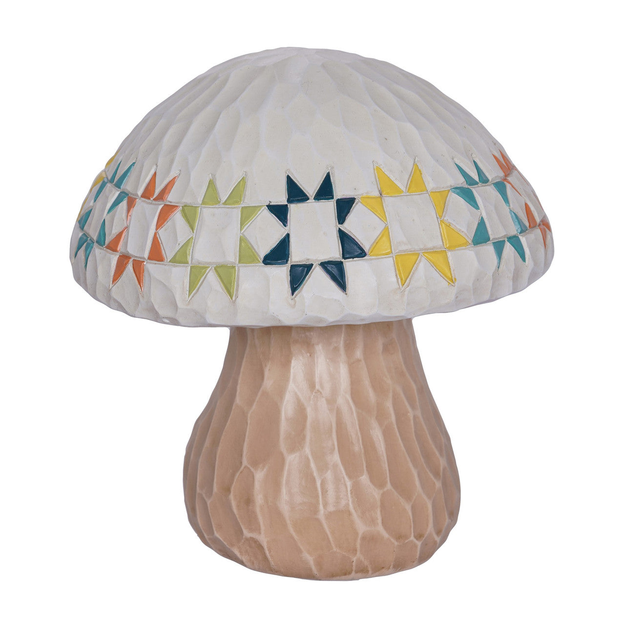 Resin Mushroom with Multi Coloured Pattern 19cm