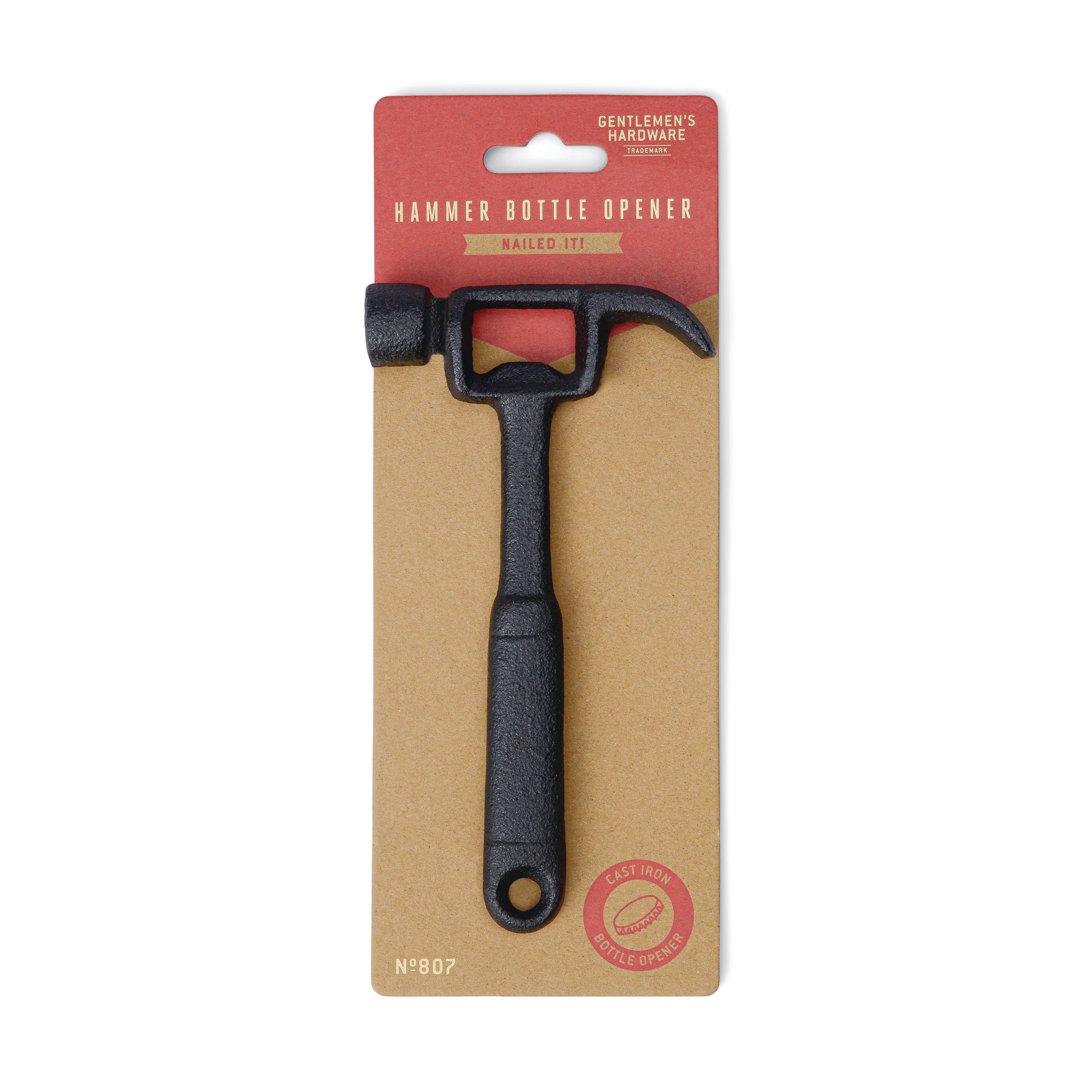 Cast iron hammer-shaped bottle opener