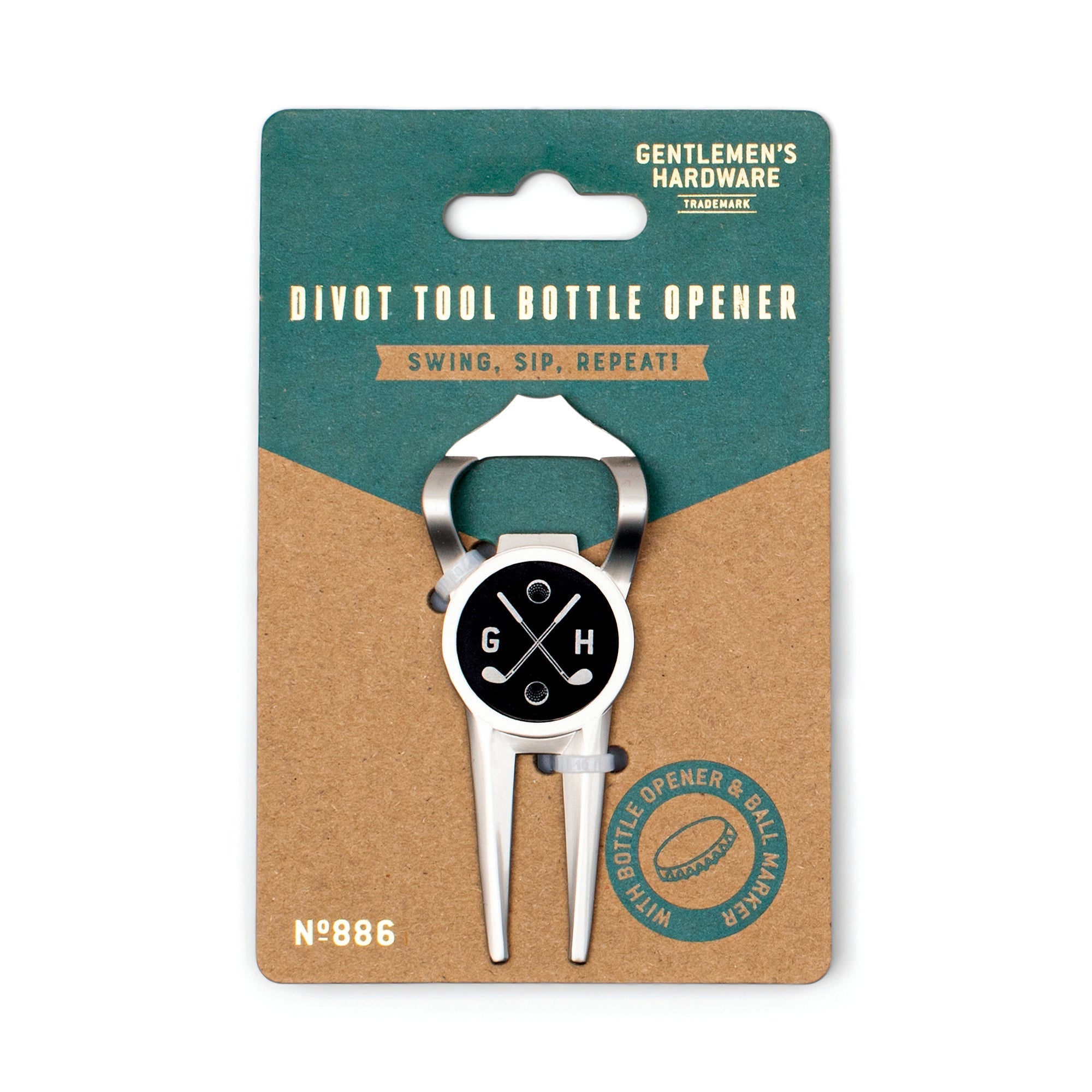 Divot Tool Bottle Opener with ball marker