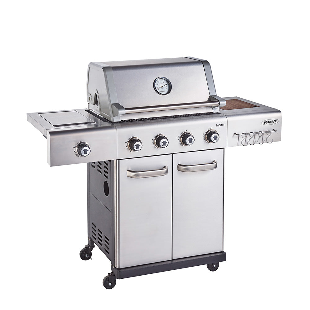 Jupiter 4 Burner Hybrid  S/S with Utility Basket, Cover + Access