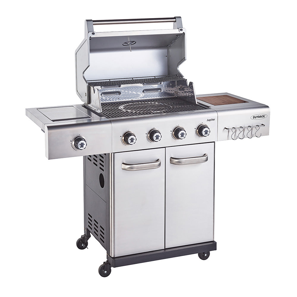 Jupiter 4 Burner Hybrid  S/S with Utility Basket, Cover + Access