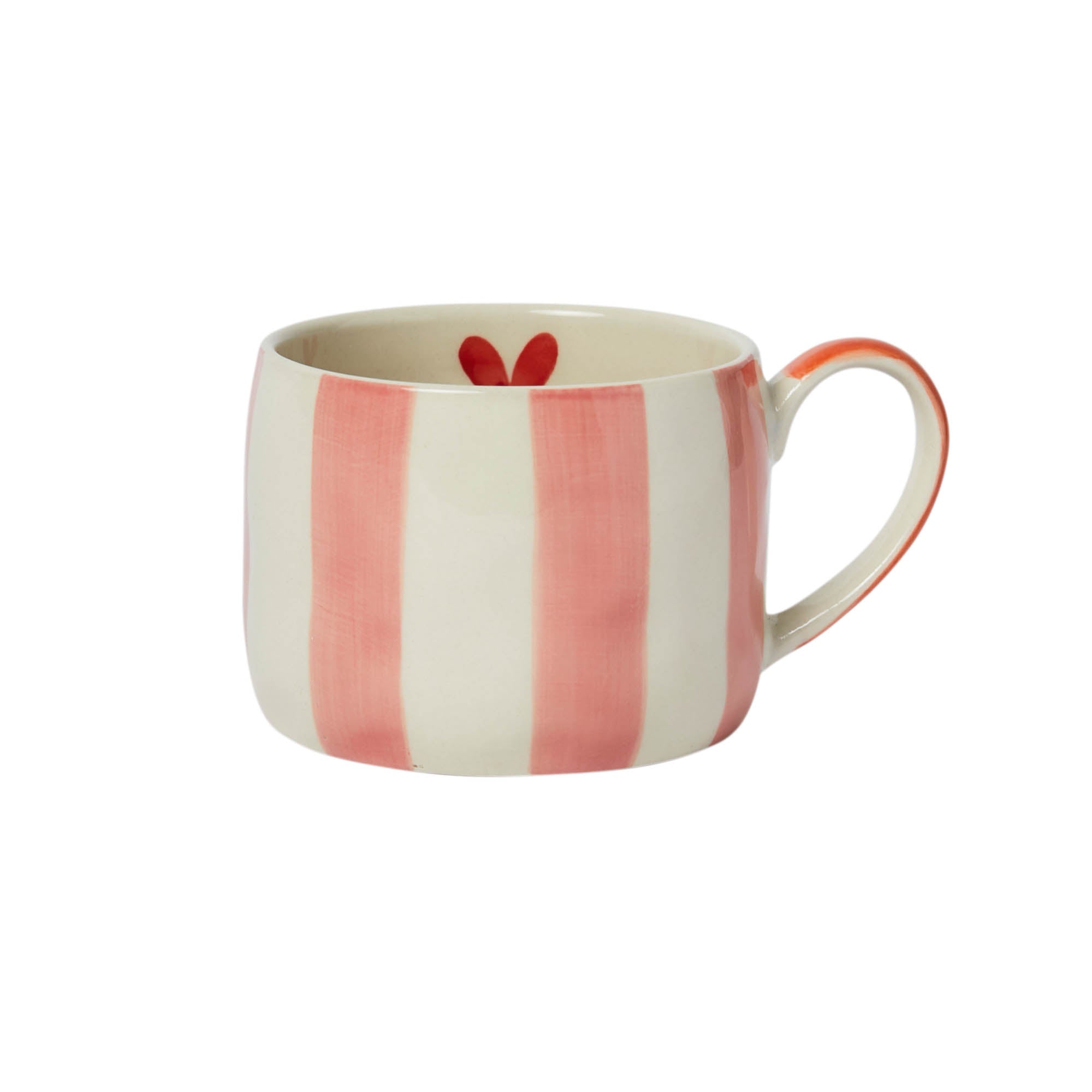 Stripes and Heart Stoneware Mug