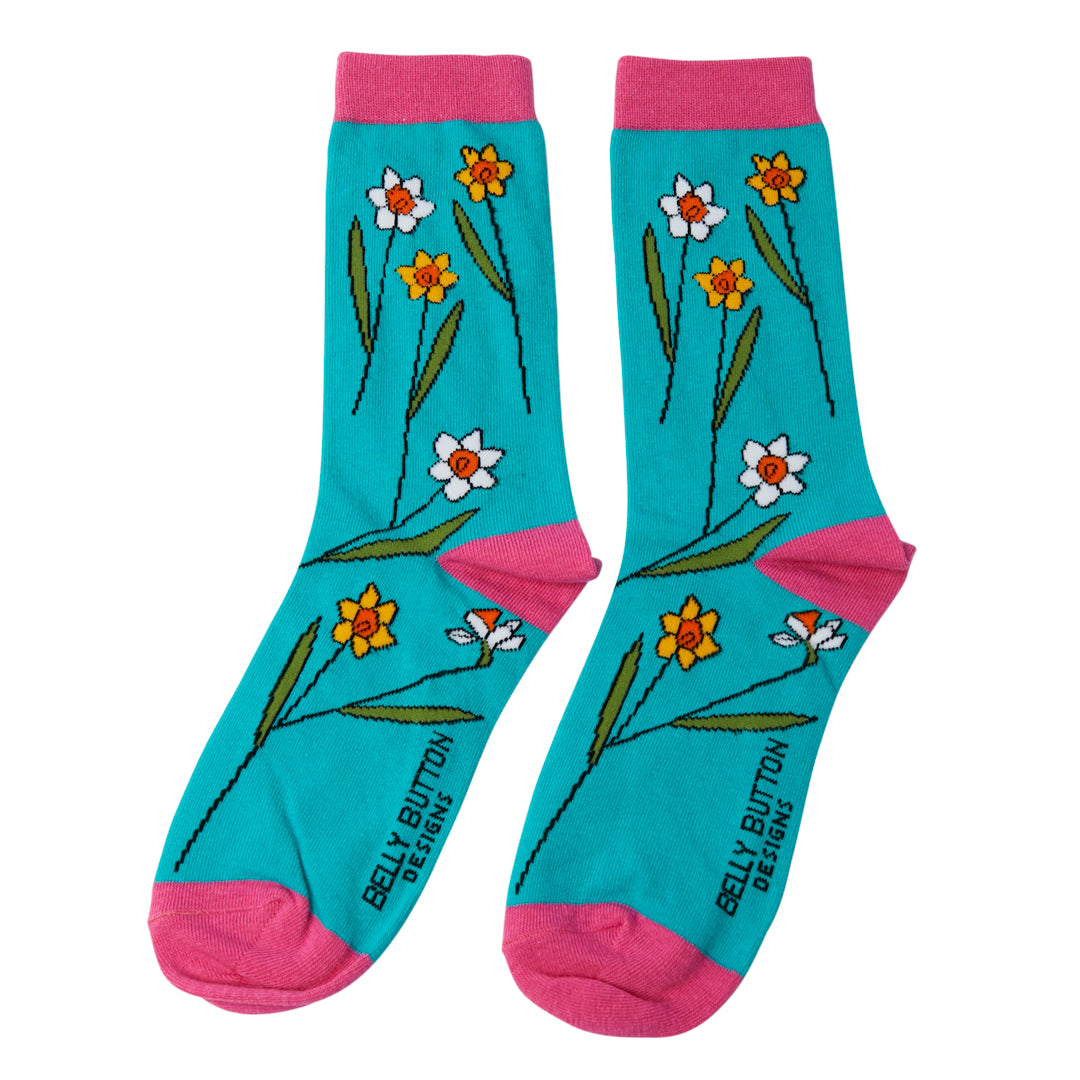 Bamboo socks with daffodil design