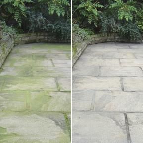 Patio Magic before and after on patio
