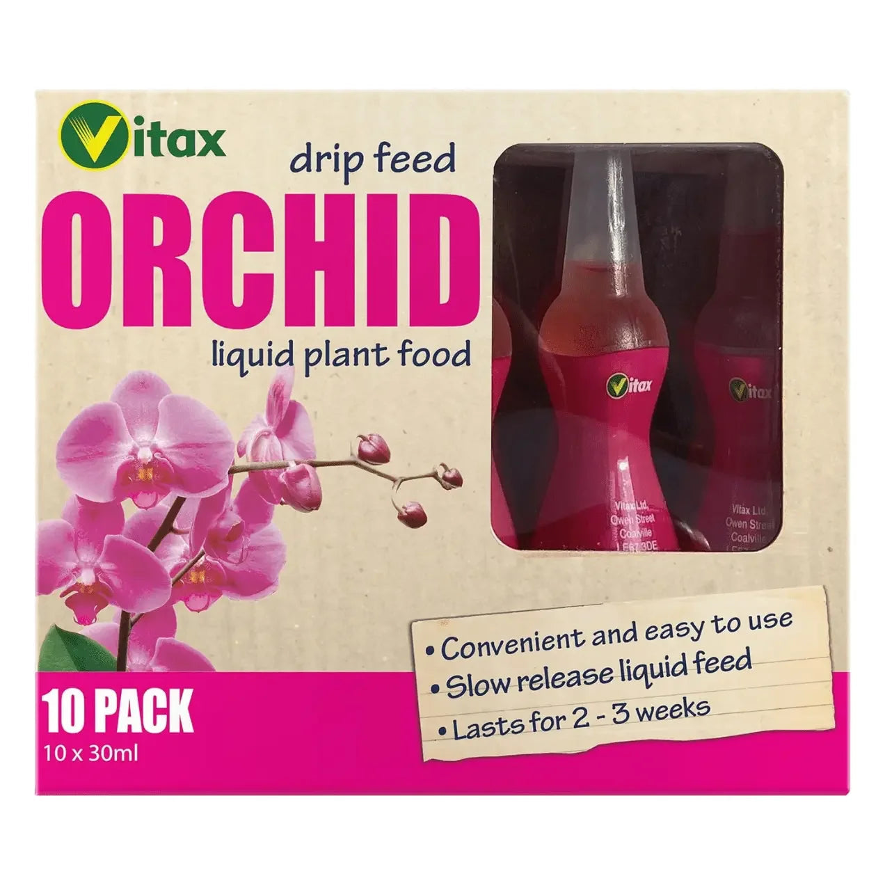Vitax Orchid Drip Feed mini bottles, pack of 10