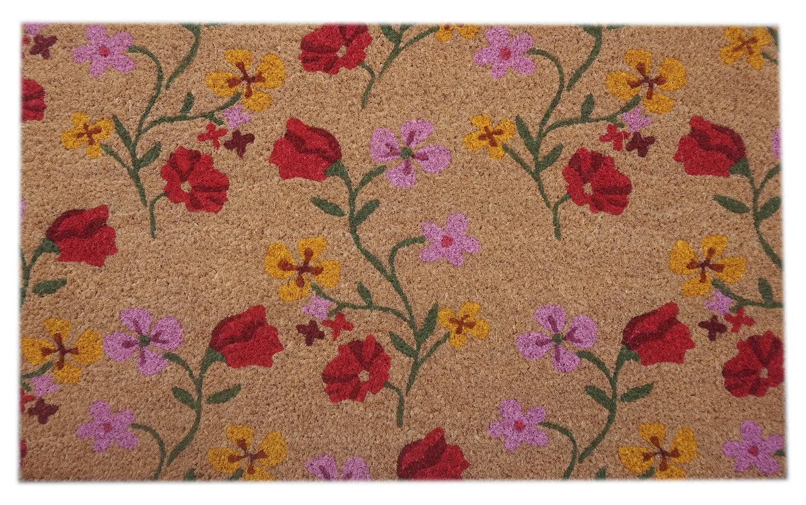 Doormat with meadow flowers design, 45 x 75cm