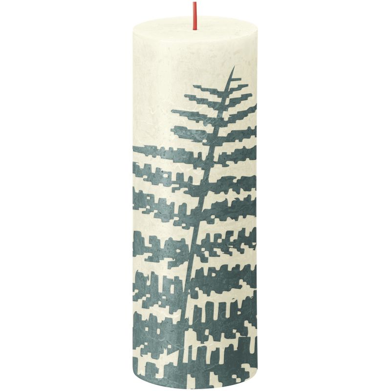 Bolsius Rustic Silhouette Candle 190x68 Soft Pearl Fern