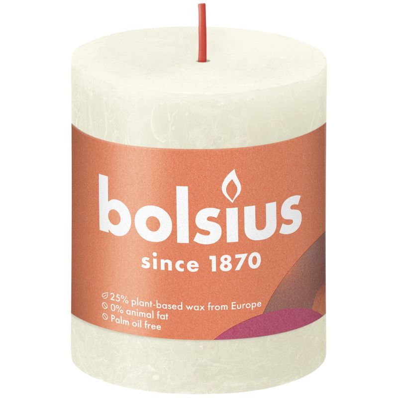 Bolsius Rustic Shine Pillar Candle 80x68 Soft Pearl