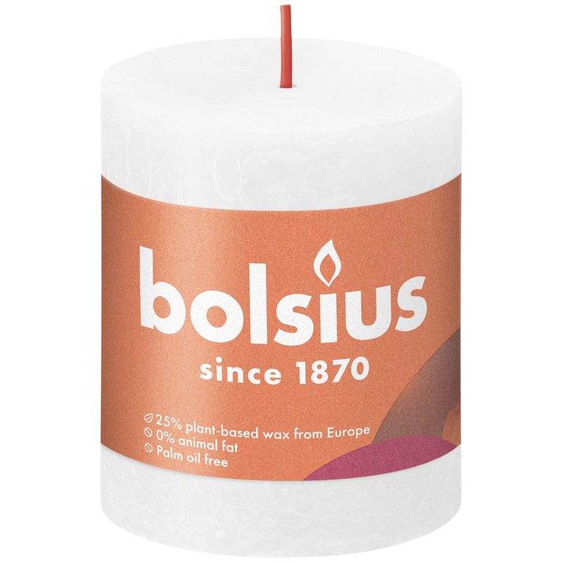 Bolsius Rustic Shine Pillar Candle 80x68 Cloudy White