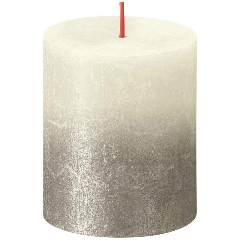 Bolsius Rustic Metallic Candle 80x68 Faded Soft Pearl Champagne