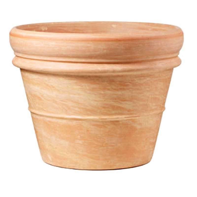 Marble Terracotta Double Rimmed Pot 29.3x23.8cm - terracotta garden pot for indoor and outdoor use