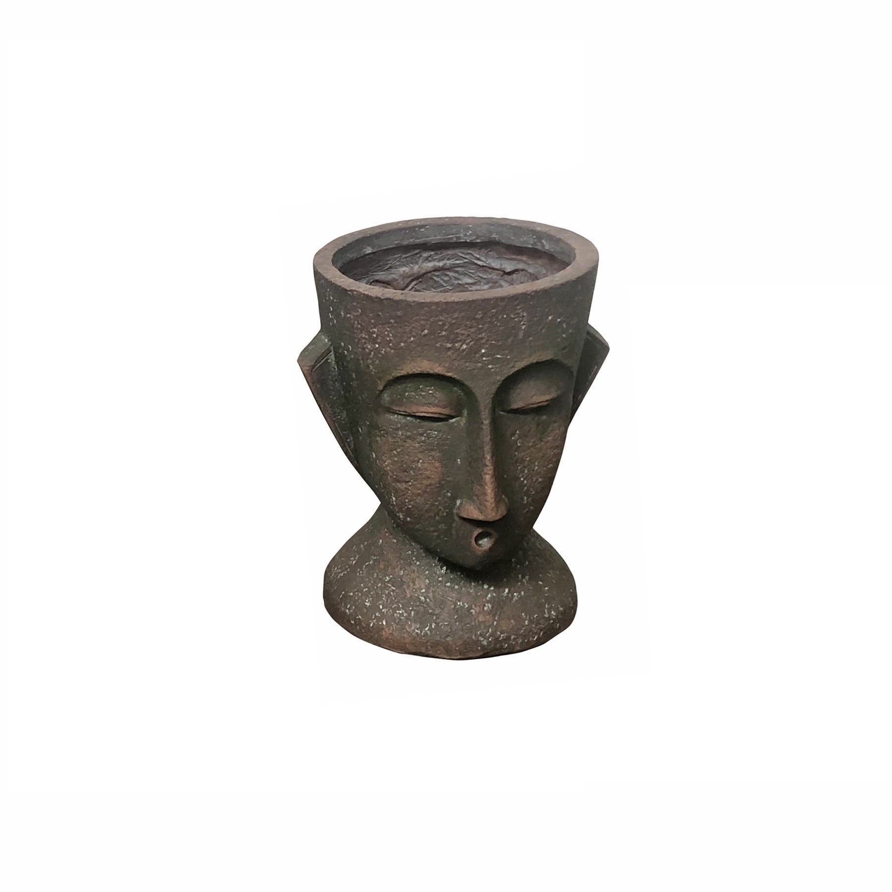 Hortus Luna Planter Small Bronze - fibreglass stone-effect planter for indoor and outdoor use