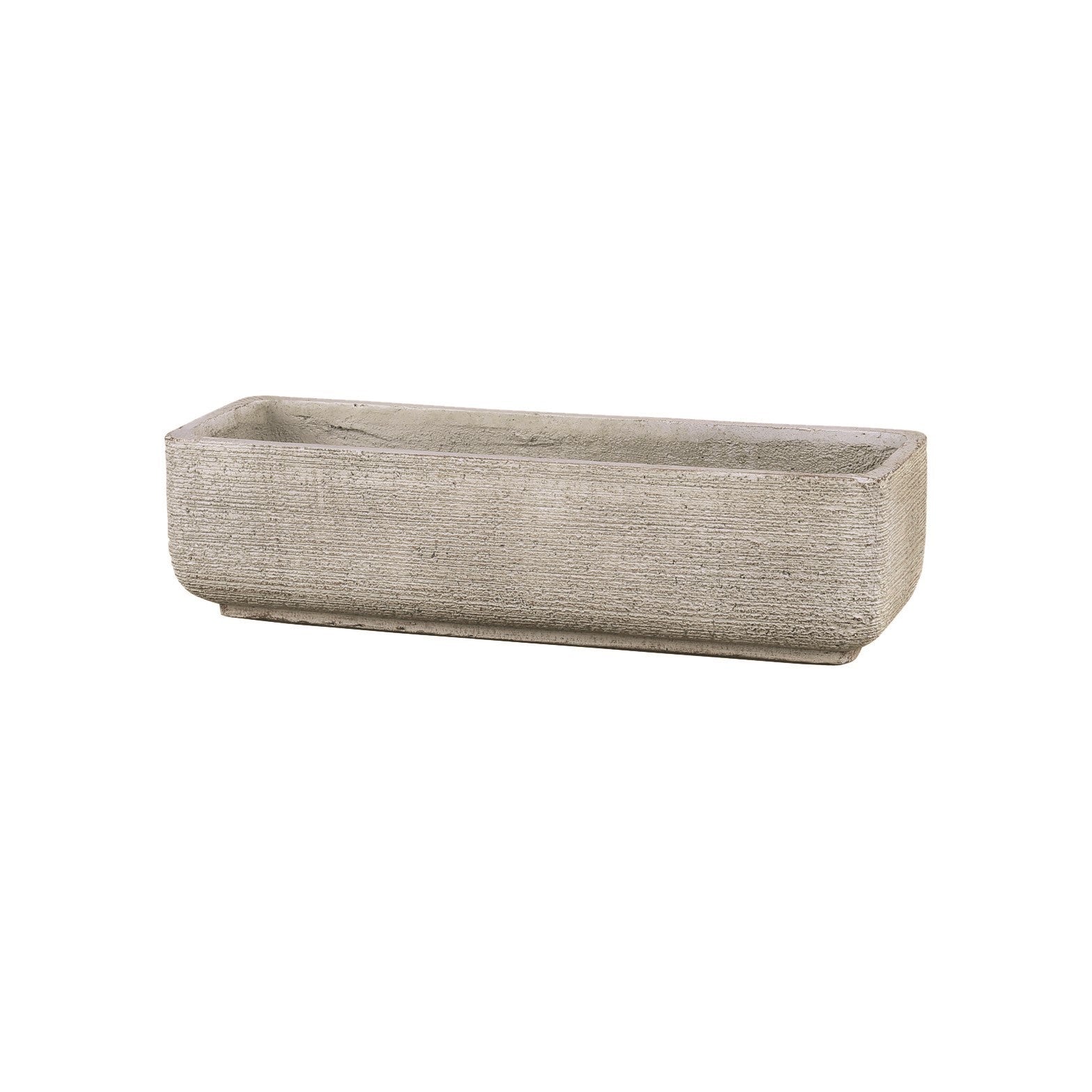 Hortus Elemental Trough Textured Cream - fibreglass stone-effect trough planter for indoor and outdoor use
