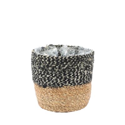 Seagrass Basket w/Liner - Natural & Black
