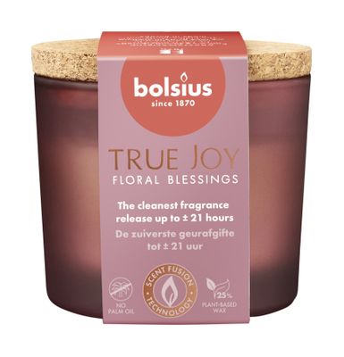 Bolsius True Joy Glass Floral Blessings Cork Lid