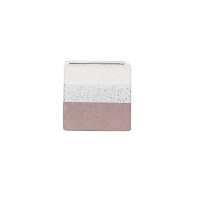 Hortus Bordeaux Stoneware Cube - Pink - W12.5 x H12.5cm