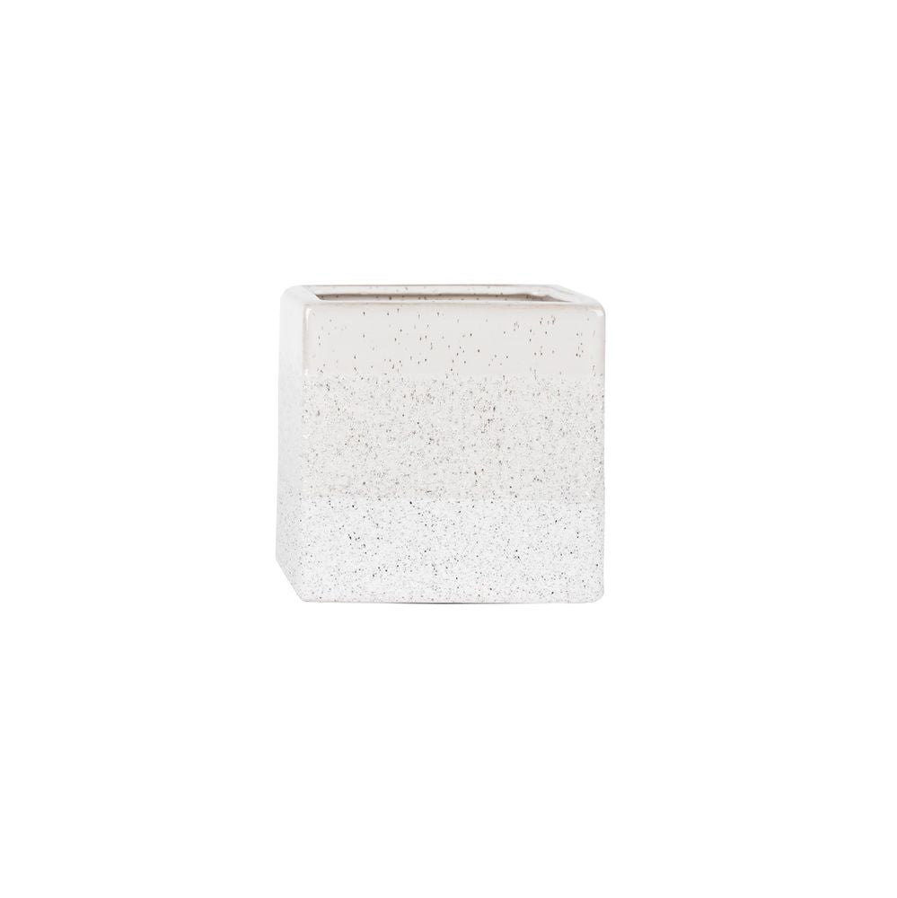 Hortus Bordeaux Stoneware Cube - White - W12.5 x H12.5cm