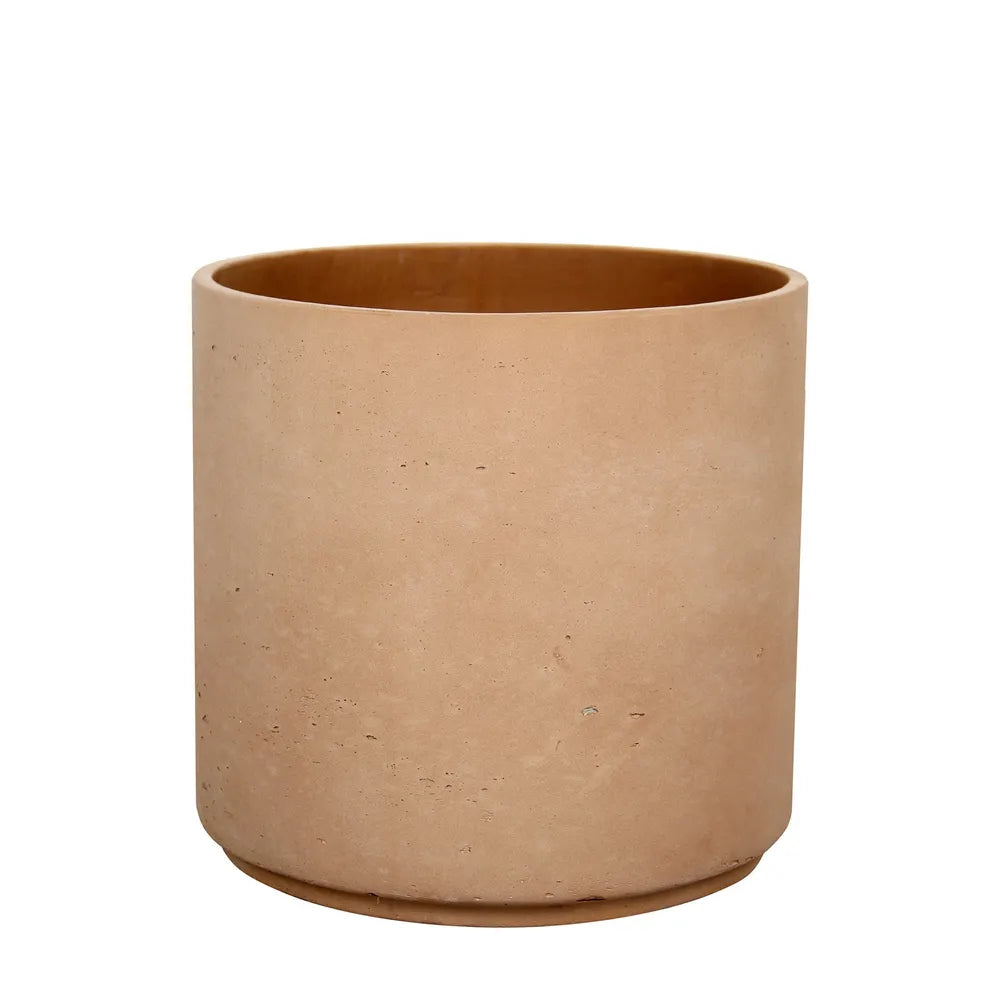 Hortus Classic Cylinder H26.5x27.5cm - fibreglass stone-effect cylinder planter for indoor and outdoor use