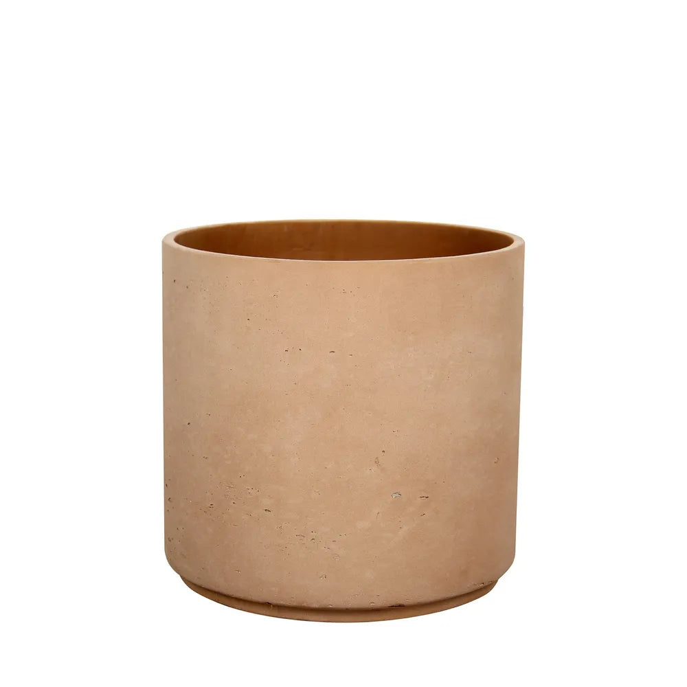 Hortus Classic Cylinder H21x23cm - fibreglass stone-effect cylinder planter for indoor and outdoor use