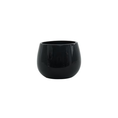 Hortus London Ceramic Pot - Glossy Black - Dia13 x H12cm
