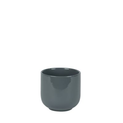 Hortus Havana Ceramic Pot - Glossy Grey - Dia11.5 x H11cm