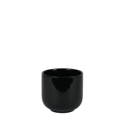 Hortus Havana Ceramic Pot - Glossy Black - Dia11.5 x H11cm