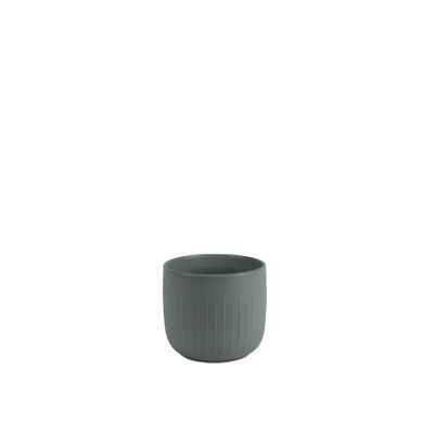 Hortus Riga Ceramic Pot - Matt Grey - Dia17 x H16cm