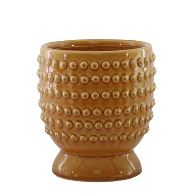 Hortus Hobart Footed Pot - Yellow - Dia20 x H21.5cm