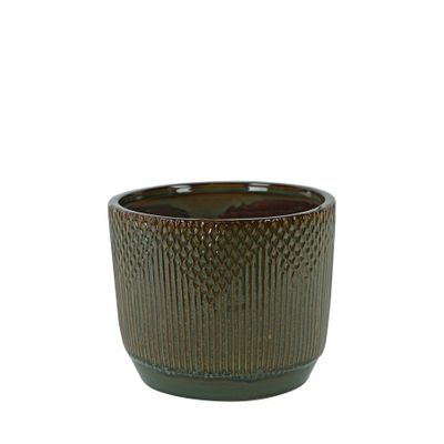 Hortus Adelaide Reactive Glaze Pot - Brown - Dia13 x H11.5cm