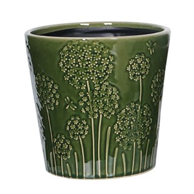 Hortus Lithgow Seed Head Pot - Green - Dia21.5 x 21.5cm