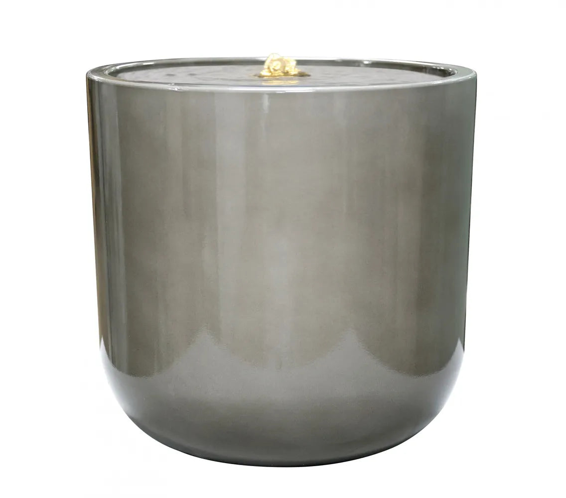Hortus Lite - Glaze Lite Plastic Water Fountain - Fossil Grey - Dia 28xH29.5cm