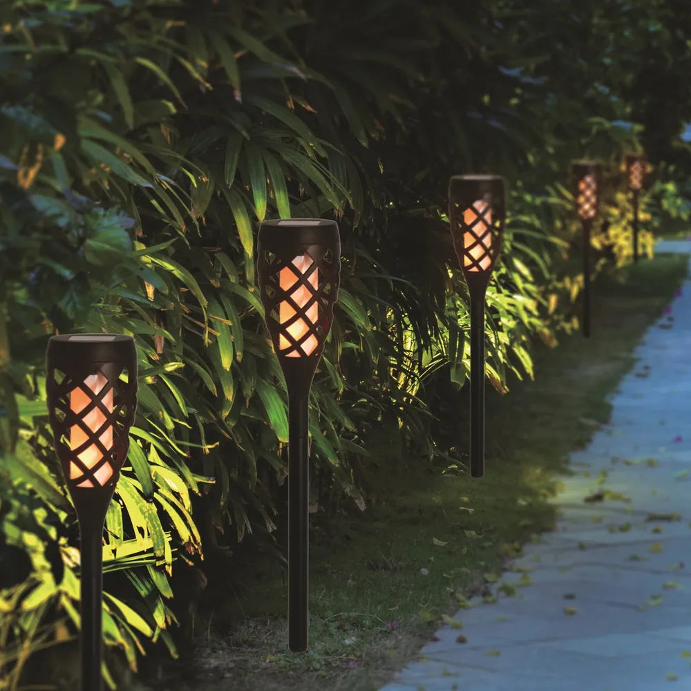 Set of 5 Solar Flame Lights Battery Powered 42.5cm