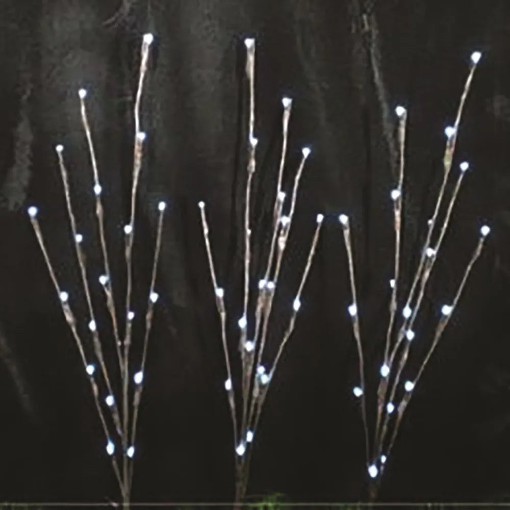 3 Twig Pathway lights 20 bulbs each H60cm 2 Functions