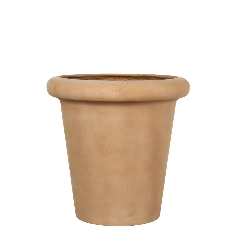 Hortus Classic Sardinia Tall Rolltop Pot - Medium 41x41cm - fibreglass stone-effect roll-top planter for indoor and outdoor use