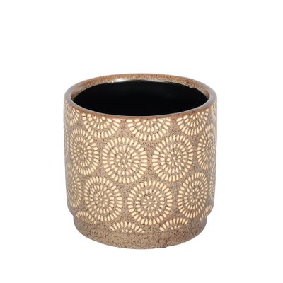 Hortus Hamilton Linea Pot - Brown - Dia14.5 x H13cm