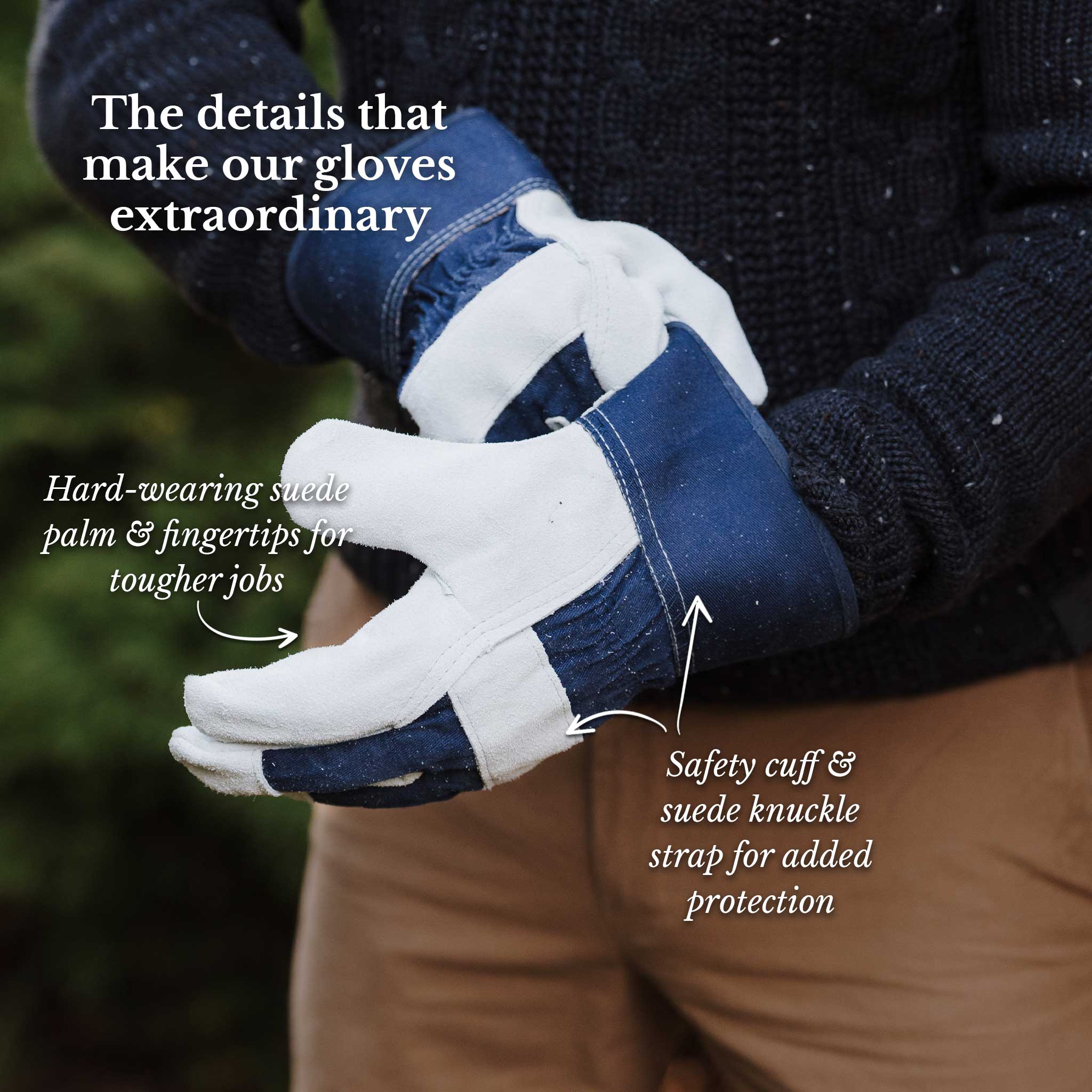 Kent & Stowe Fleece Lined Rigger Gloves detail